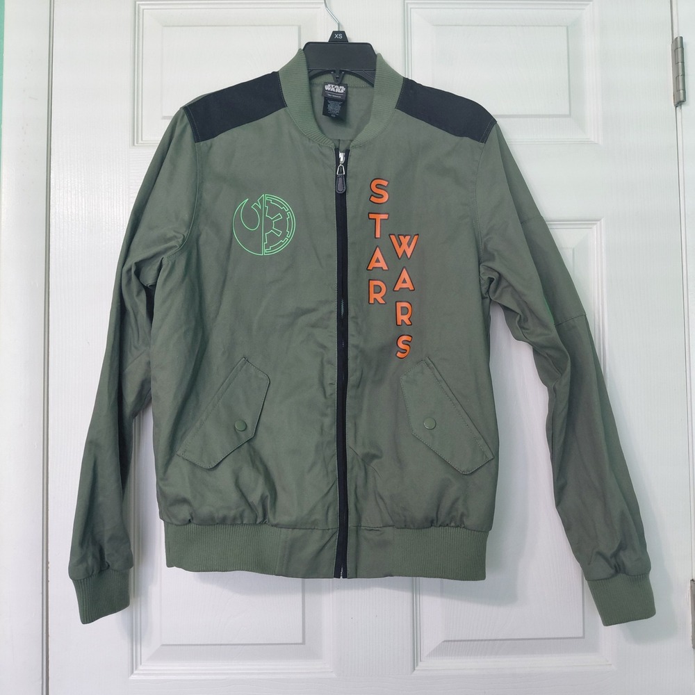 Star Wars Our Universe Bomber Jacket Olive Green Mens Small Rebel Empire Logo